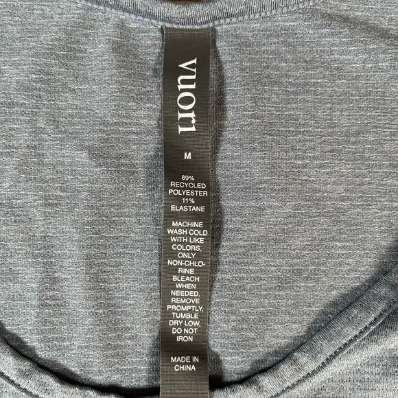 Vuori Mens Size Medium Tank Top Performance Stretch Blue Heathered Pocket - Picture 6 of 6
